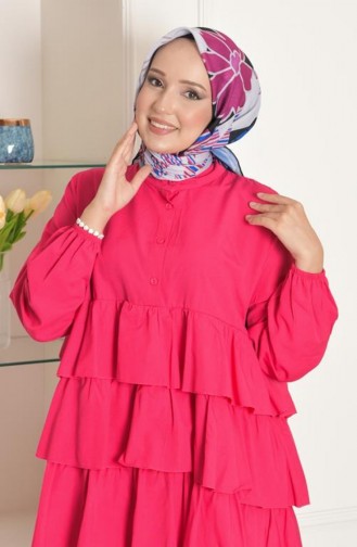 Papatya Soft Cotton Patterned Scarf Fuchsia Papatya00 0101 00_0101