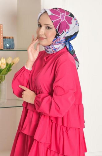Papatya Soft Cotton Patterned Scarf Fuchsia Papatya00 0101 00_0101