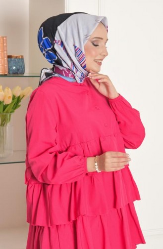 Papatya Soft Cotton Patterned Scarf Fuchsia Papatya00 0101 00_0101