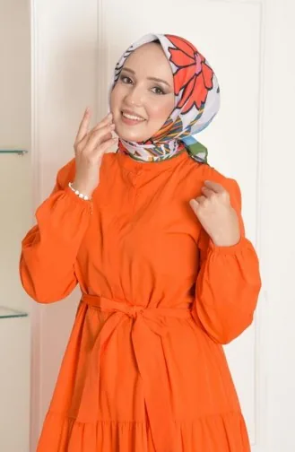Papatya Soft Cotton Patterned Scarf Orange Papatya00 0102 00_0102