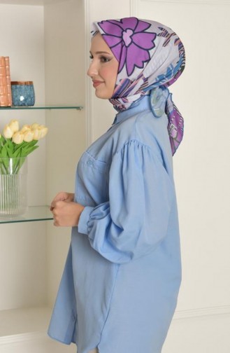Papatya Soft Cotton Patterned Scarf Lilac Papatya00 097 00_097