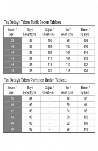 Taş Detaylı Takım Siyah 19203