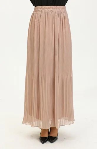 Jupe Plissée 3009-01 Beige 3009-01