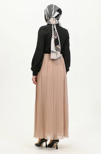Jupe Plissée 3009-01 Beige 3009-01