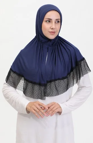 Tule Gedetailleerde Praktische Sjaal 1270-05 Indigo 1270-05