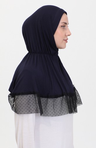 Tule Gedetailleerde Praktische Sjaal 1270-08 Marineblauw 1270-08