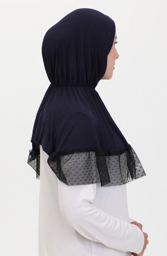 Tule Gedetailleerde Praktische Sjaal 1270-08 Marineblauw 1270-08