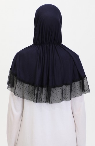 Tule Gedetailleerde Praktische Sjaal 1270-08 Marineblauw 1270-08