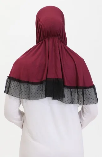 Praktischer Schal Mit Tülldetails 1270-11 Pflaume 1270-11