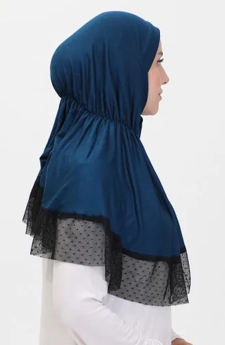 Tule Gedetailleerde Praktische Sjaal 1270-09 Petrol 1270-09