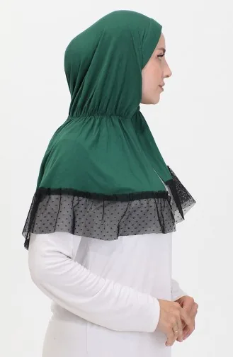 Tule Gedetailleerde Praktische Sjaal 1270-03 Smaragdgroen 1270-03