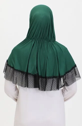 Tule Gedetailleerde Praktische Sjaal 1270-03 Smaragdgroen 1270-03