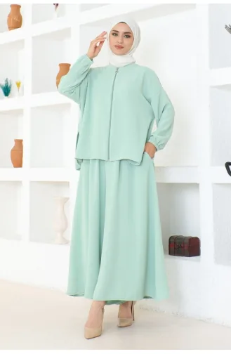 Aerobin Tailleur Pantalon Et Jupe A Fermeture 106-04 Vert Menthe 106-04