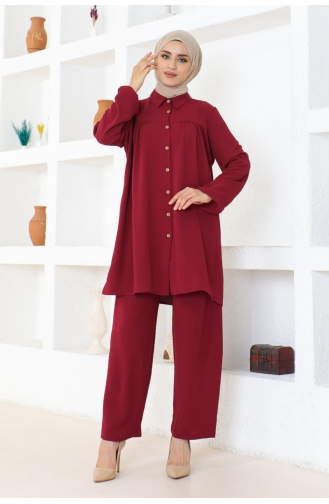 Aerobin Ensemble Chemise Double 104-02 Rouge Claret 104-02