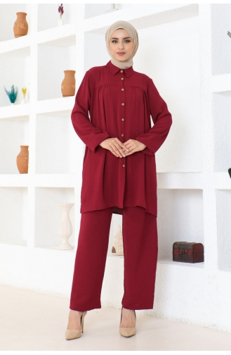 Aerobin Ensemble Chemise Double 104-02 Rouge Claret 104-02