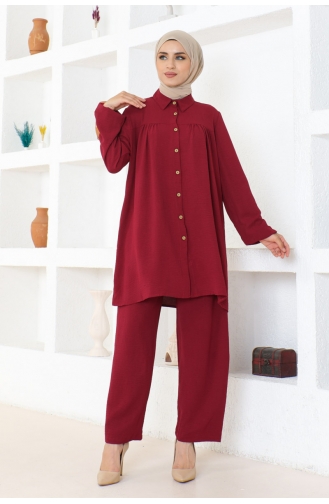 Aerobin Ensemble Chemise Double 104-02 Rouge Claret 104-02
