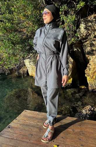 Maillot De Bain Hijab Avec Sac 2038-03 Anthracite 2038-03