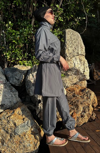 Maillot De Bain Hijab Avec Sac 2038-03 Anthracite 2038-03