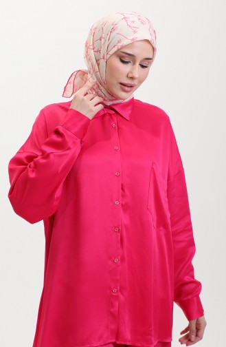 Satin-Tunika-Hose Doppelanzug 0028-01 Fuchsia 0028-01