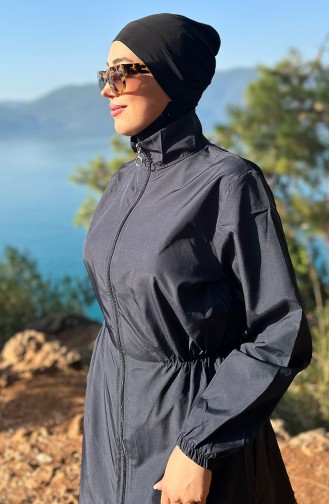 Hijab-Badeanzug Mit Tasche 2038-04 Marineblau 2038-04