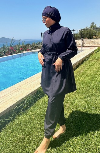 Hijab Swimsuit with Bag 5036-01 Navy Blue 5036-01