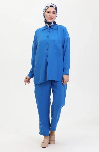Ensemble Deux Pièces Tunique Pantalon 0025-01 Indigo 0025-01