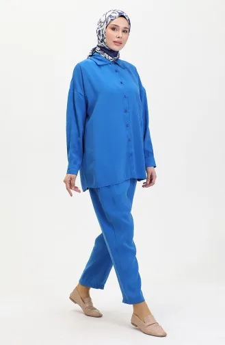 Ensemble Deux Pièces Tunique Pantalon 0025-01 Indigo 0025-01