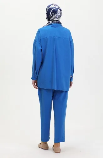 Ensemble Deux Pièces Tunique Pantalon 0025-01 Indigo 0025-01