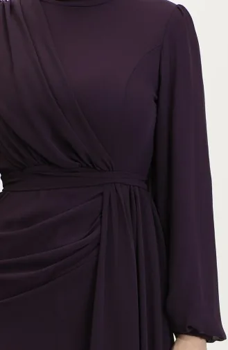 Abendkleid Mit Faltengürtel 5711B-01 Lila 5711B-01