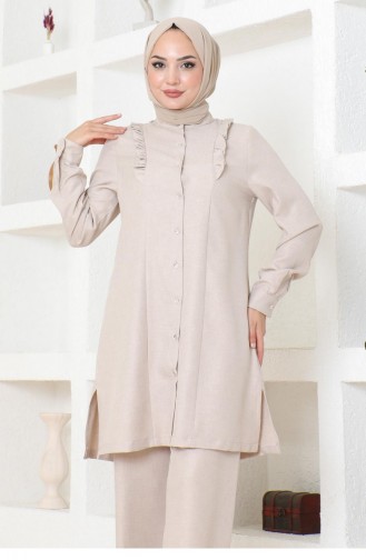 Rüschenanzug Beige 19224 15264