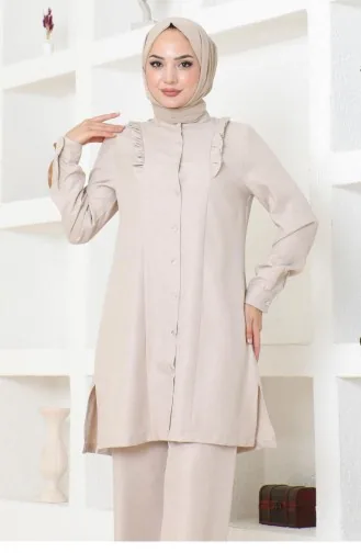 Rüschenanzug Beige 19224 15264