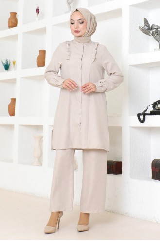 Rüschenanzug Beige 19224 15264