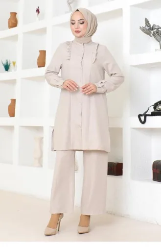 Rüschenanzug Beige 19224 15264