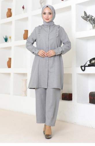 Costume Détail Volant Gris 19224 15267