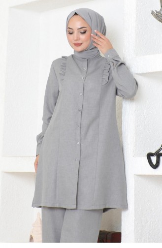 Costume Détail Volant Gris 19224 15267