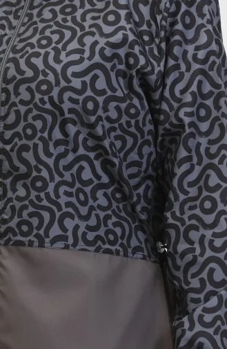Akbeniz Gemusterter Hijab-Badeanzug Für Damen Mit Hose Geräuchert 31074 4590