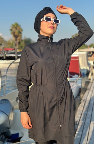 Maillot De Bain Hijab Avec Sac 2038-01 Noir 2038-01