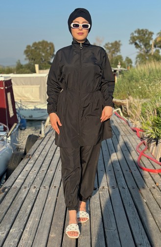 Maillot De Bain Hijab Avec Sac 2038-01 Noir 2038-01