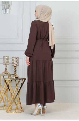 Afra Spitzendetailkleid 0001-01 Braun 0001-01
