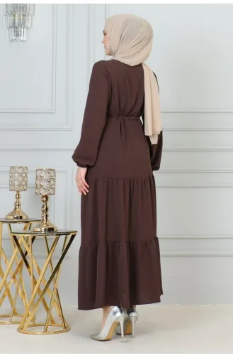 Afra Spitzendetailkleid 0001-01 Braun 0001-01