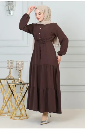 Afra Spitzendetailkleid 0001-01 Braun 0001-01