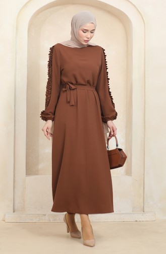 Robe Droite Avec Manches Froufrous 2002-09 Tan 2002-09