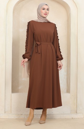 Robe Droite Avec Manches Froufrous 2002-09 Tan 2002-09
