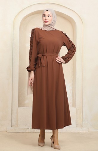 Robe Droite Avec Manches Froufrous 2002-09 Tan 2002-09