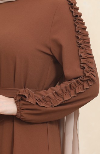 Robe Droite Avec Manches Froufrous 2002-09 Tan 2002-09