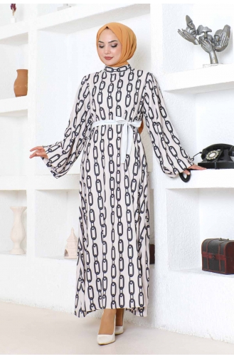 Robe A Motifs Chaine 1117-04 Vison 1117-04