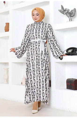 Robe A Motifs Chaine 1117-04 Vison 1117-04