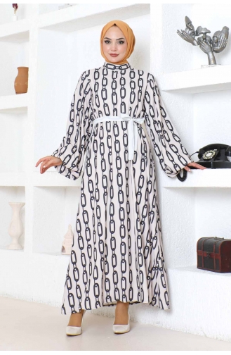 Robe A Motifs Chaine 1117-04 Vison 1117-04
