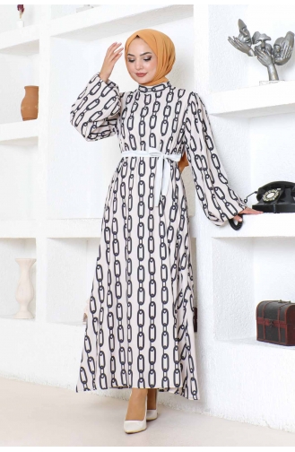 Robe A Motifs Chaine 1117-04 Vison 1117-04