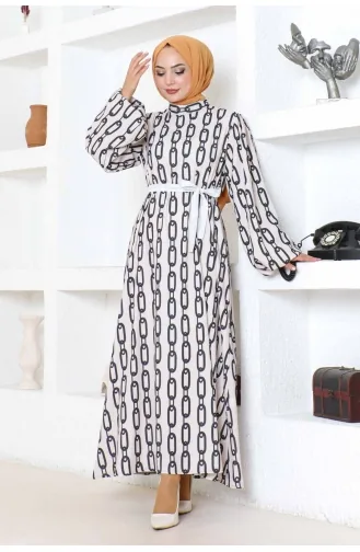 Robe A Motifs Chaine 1117-04 Vison 1117-04